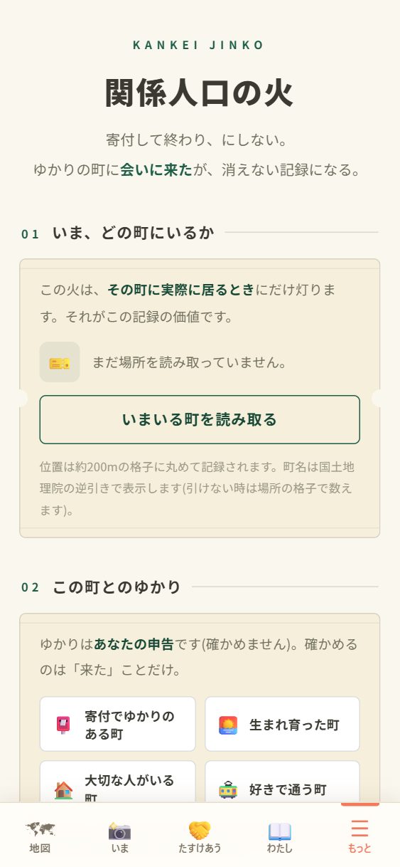 🎫 関係人口の火の頁。