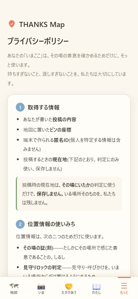 プライバシーポリシー。